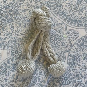 Sparkly Gray Scarf with Pompoms